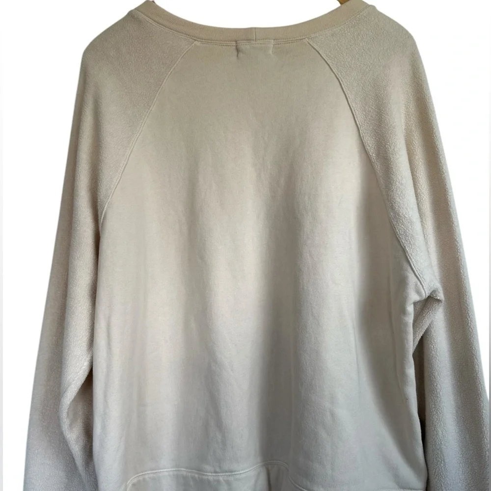 Monrow Women's Reverse Mix Teddy Fleece Sweatshirt W/Side Zipper